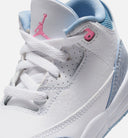 Air Jordan 3 Retro Cobalt Bliss Infant Toddler Lifestyle Shoe - White/Cobalt Bliss/Football Grey/Pink Glow