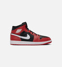 Air Jordan 1 Mid Black Gym Red Mens Basketball Shoe - Black/Gym Red/White