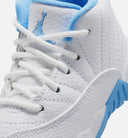 Air Jordan 12 Retro White and University Blue Infant Toddler Lifestyle Shoe - White/University Blue/Metallic Silver Free Shipping