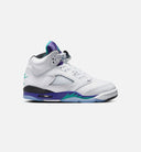 Air Jordan 5 Retro Grape Grade School Lifestyle Shoe - White/New Emerald/Grape Ice/Black