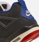 Air Jordan 4 Retro Rare Air Grade School Lifestyle Shoe - Black/Fire Red/Deep Royal Blue