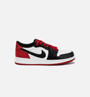 Air Jordan 1 Retro Low OG Black Toe Grade School Lifestyle Shoe - White/Red